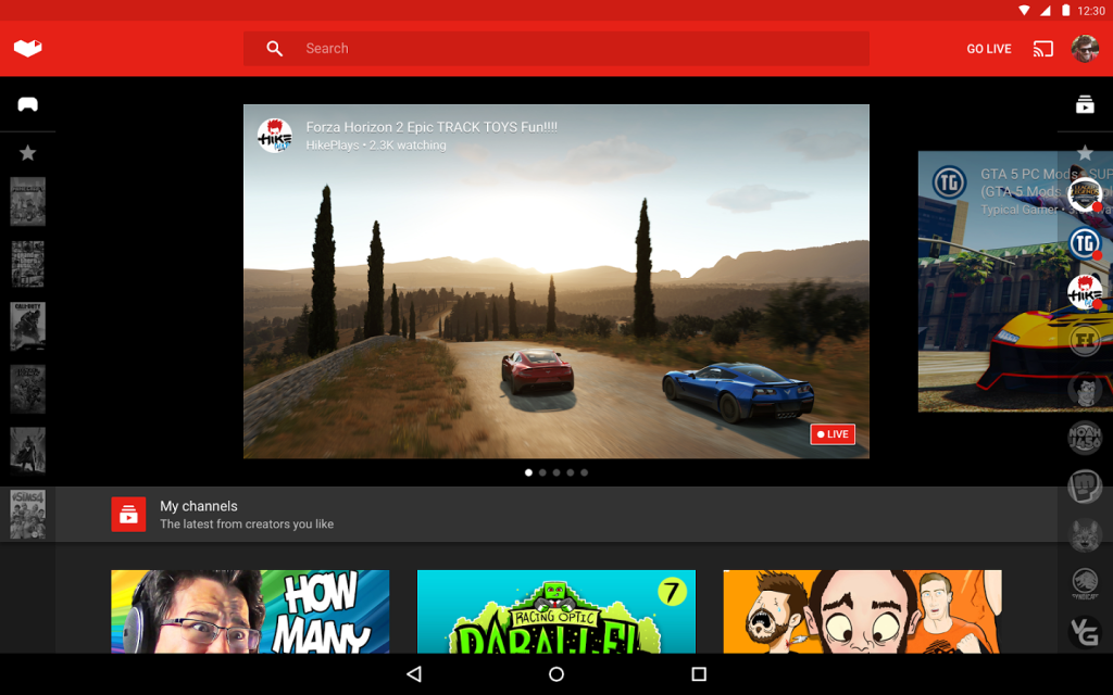 youtube gaming live streaming
