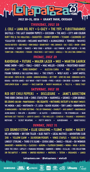 lollapalooza 2016 lineup